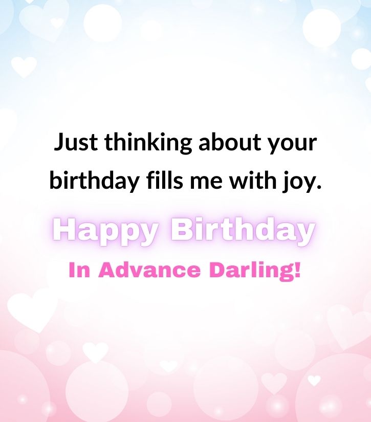 2 Line Romantic Quotes with Advance Birthday Wishes