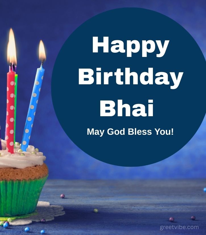 Happy Birthday Pics Images for Bhai with cake