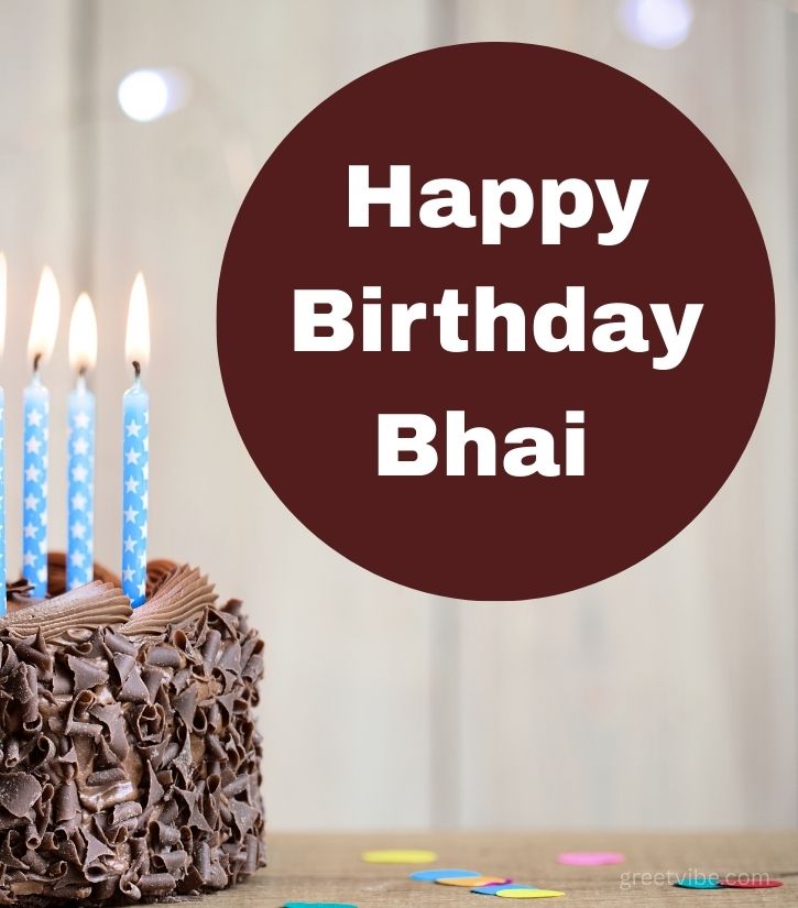 Happy Birthday Greetings for Bhai With Cake