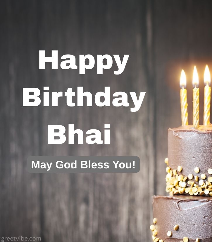 Happy Birthday Bhai Images with big Cake