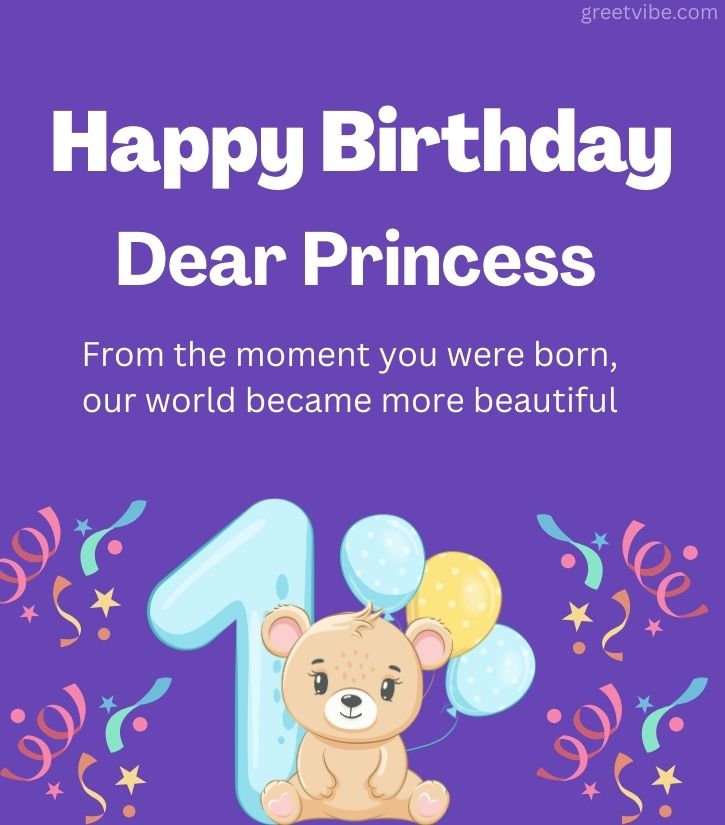 Birthday Images for Princess Girl with Blessings Quotes