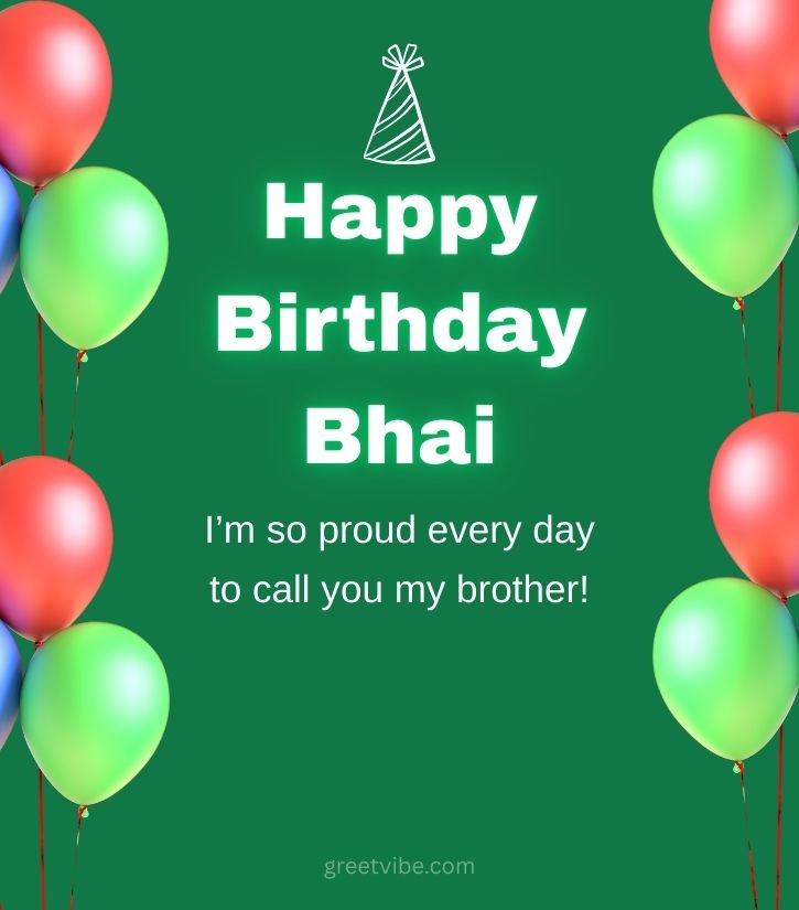 Happy Birthday Bhai with Balloons Images