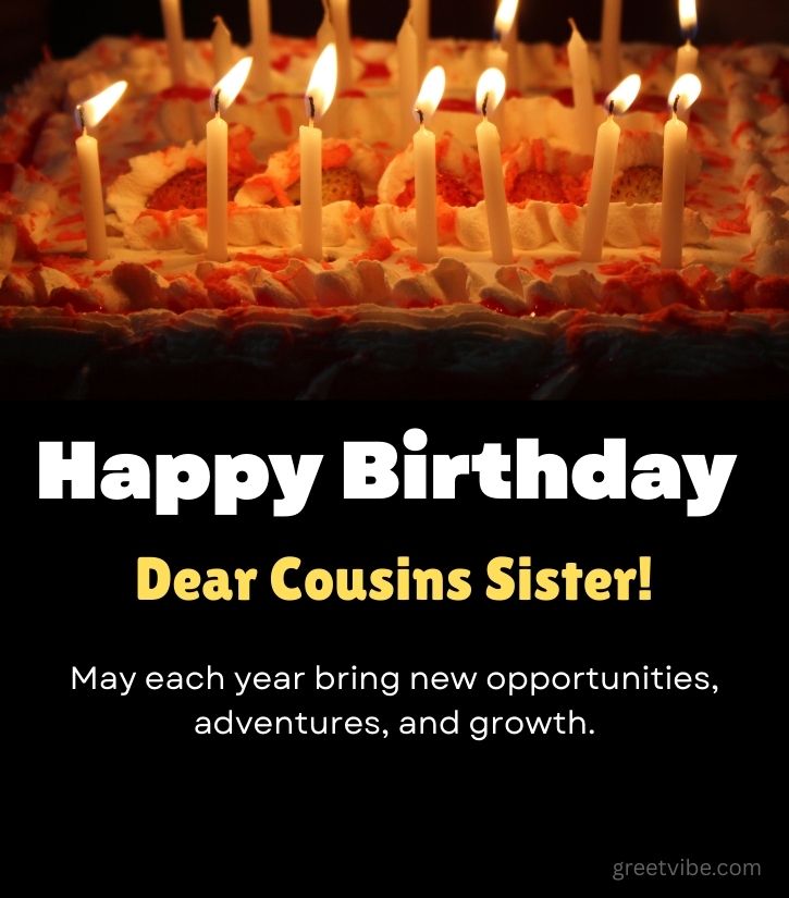 Happy Birthday Cousin Sister with Cake