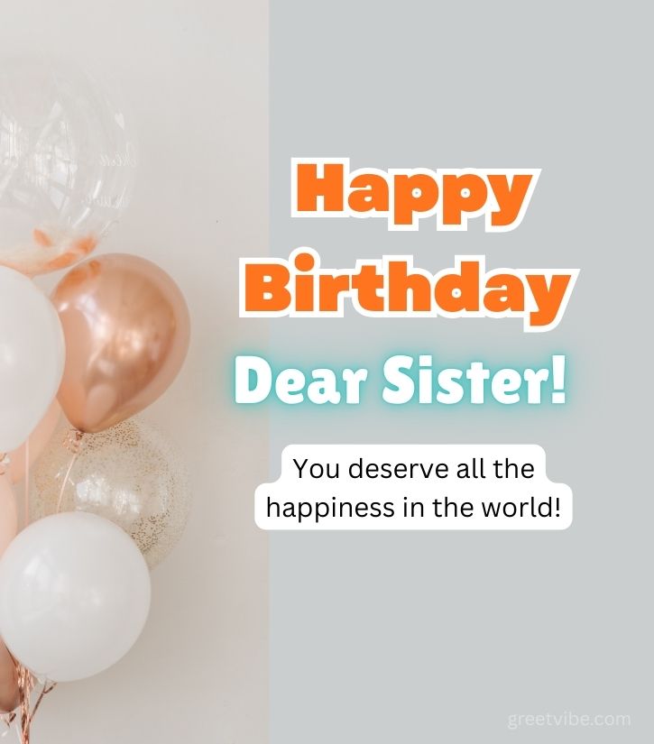 Happy Birthday Cousin Sister Images with Balloons
