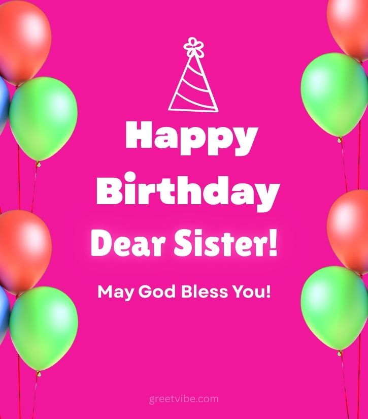 Birthday Greetings Images for Cousin Sister with Balloons