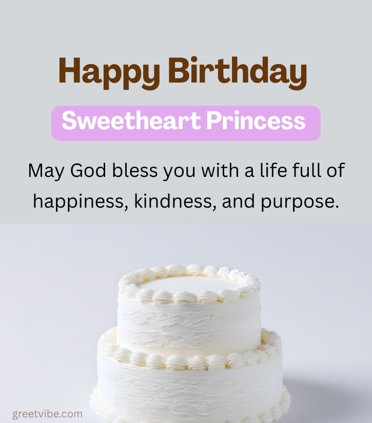 Happy Birthday Princess Images with Touching Lines