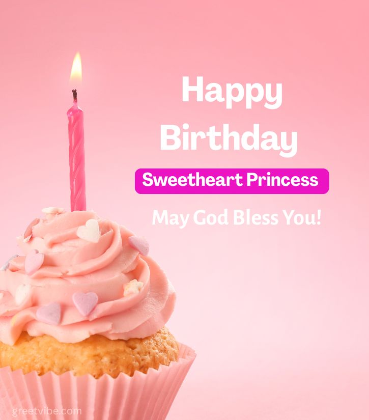 Happy Birthday Princess Images with Cake Background