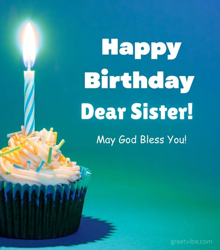 Happy Birthday Cousin Sister Images with A Cupcake