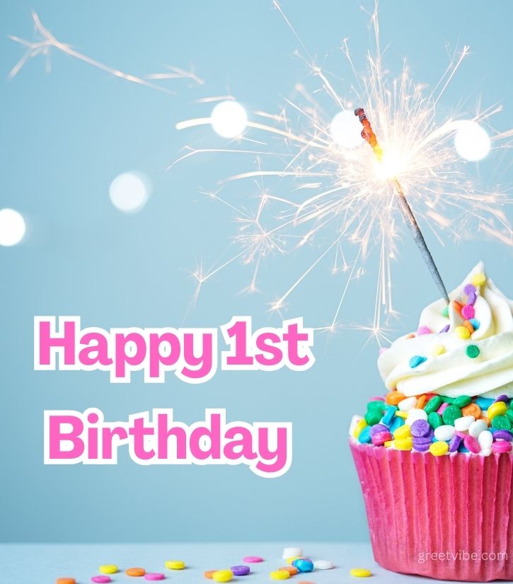 1st Happy Birthday Images with Cake