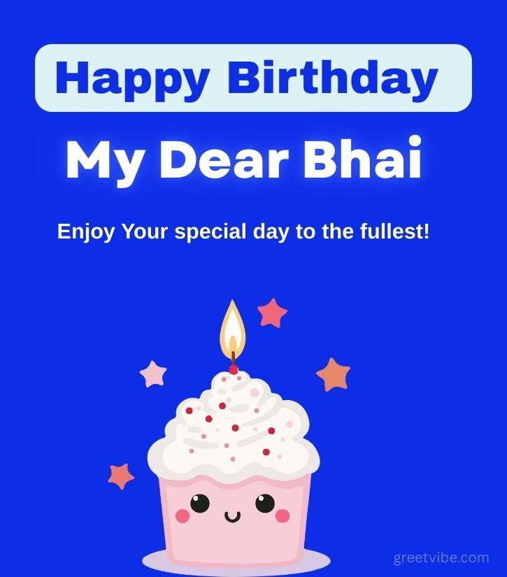 Bhai Birthday Wishes with Cake