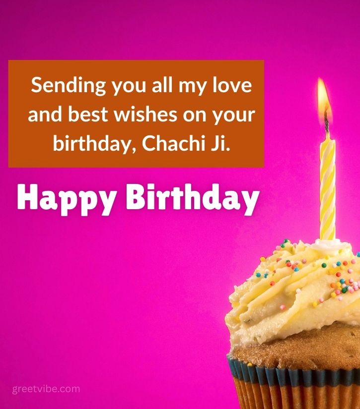 Happy Birthday Images for Dear Chachi with Cup Cake