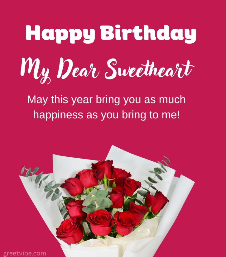 Birthday Wishes for Girlfriend with Flower Bouquet