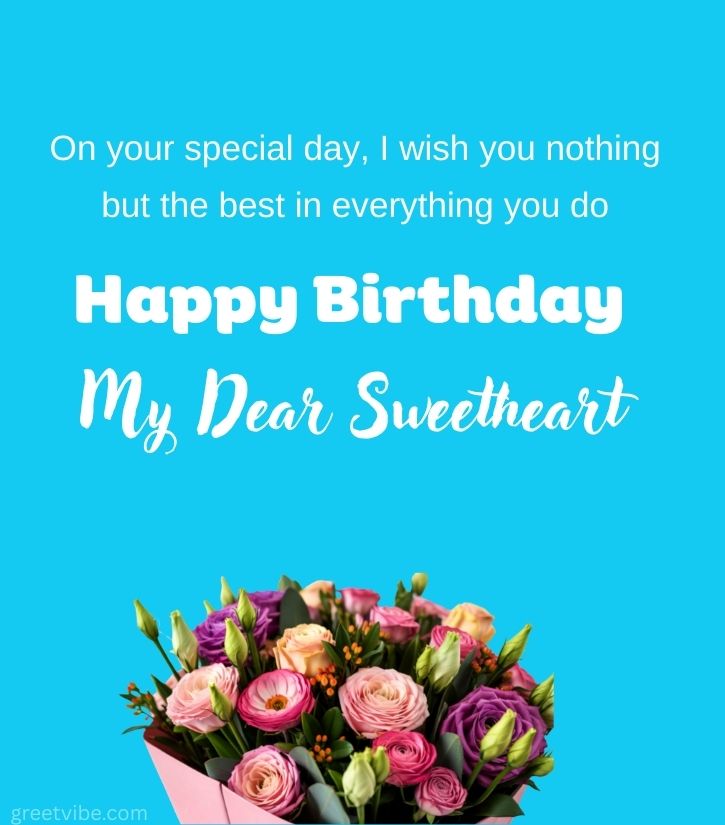 Happy Birthday Wishes for Lover with Flower Bouquet