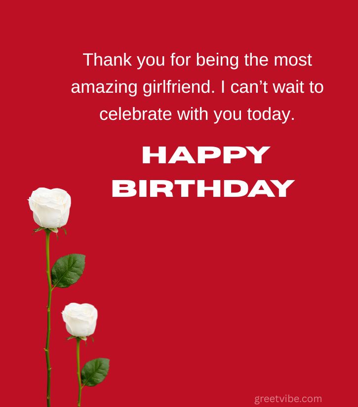 Happy Birthday greetings Images for Girlfriend with Rose