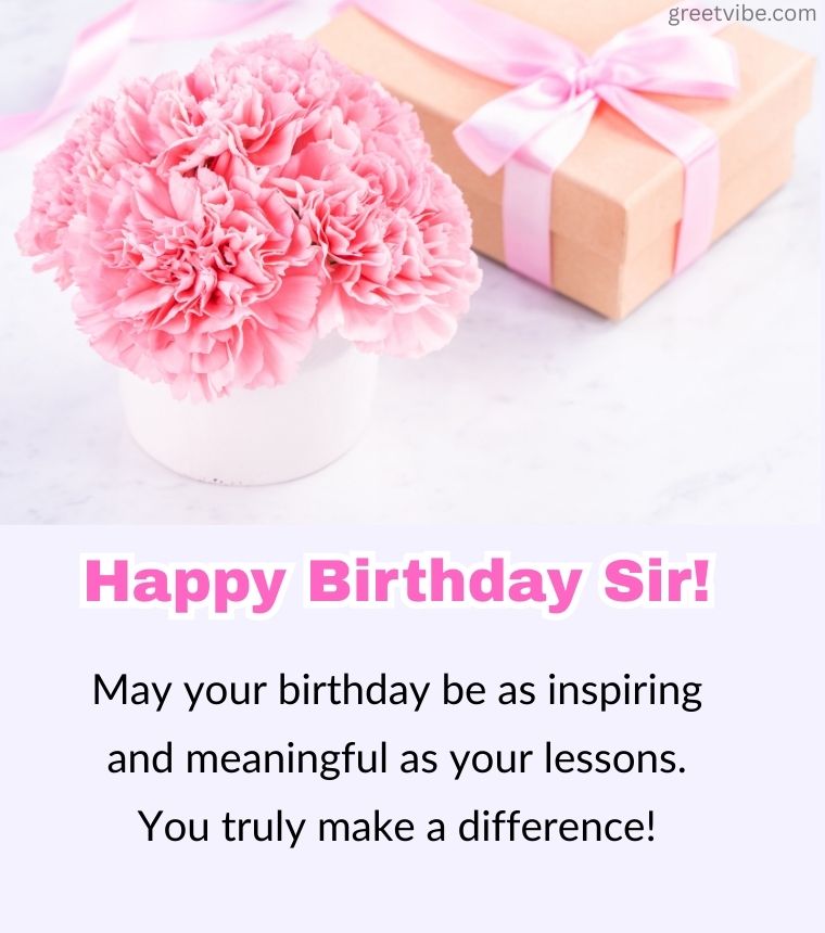 Happy Birthday Sir Quotes with Flower