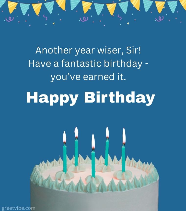 Birthday Wishes for Sir with Cake