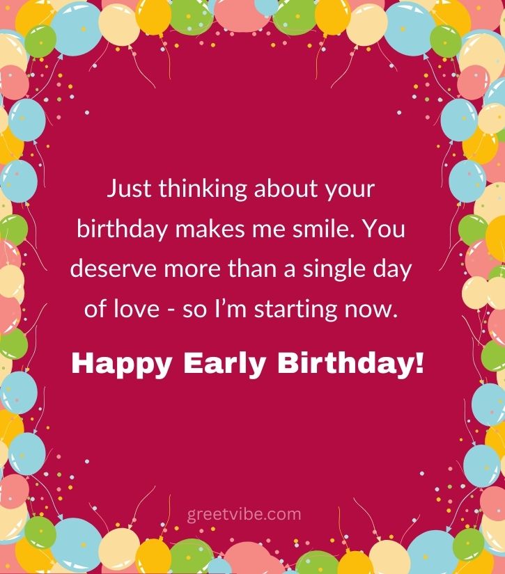 Romantic Advance Birthday Message