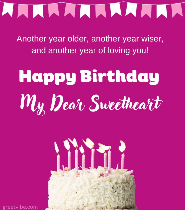 Love Birthday Wishes Images for Girlfriend with cake