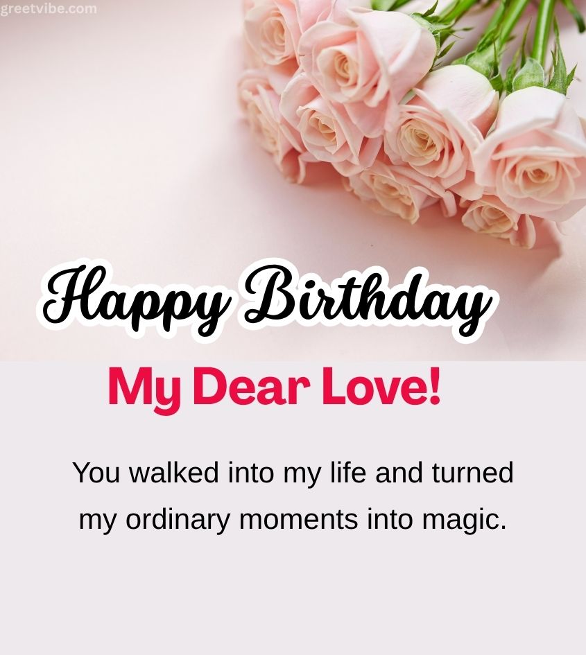 Romantic Birthday Wishes for Him with Rose Flower