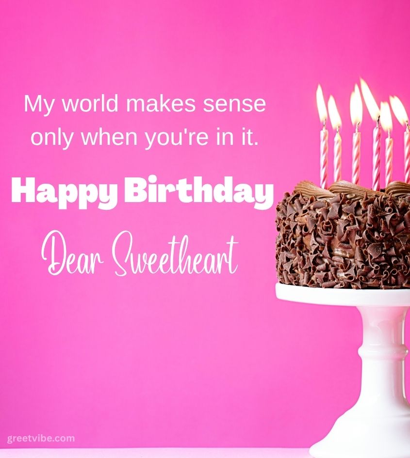 Happy Birthday Wishes For Sweetheart love with Cake