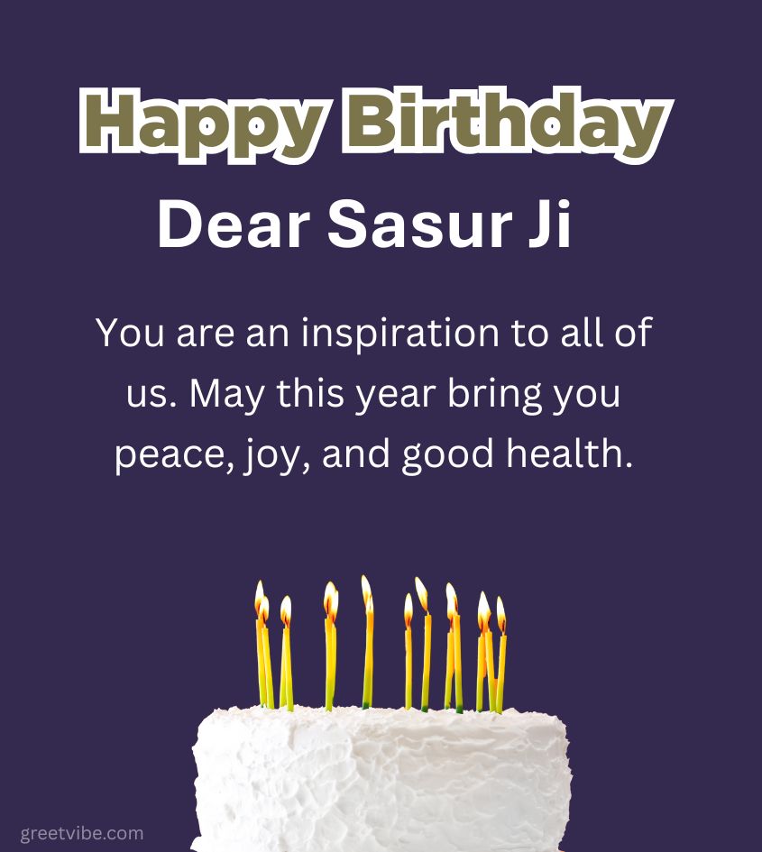 Happy Birthday Sasur Ji Greetings Images with cake