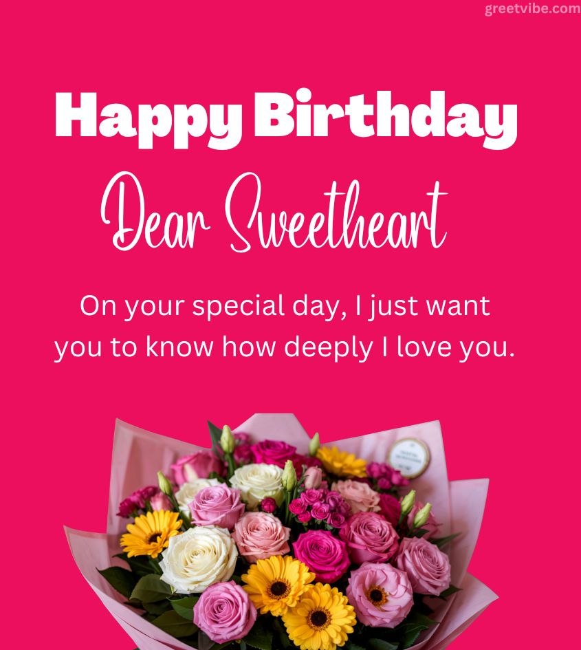 Happy Birthday Wishes for Him With Flower bouquet