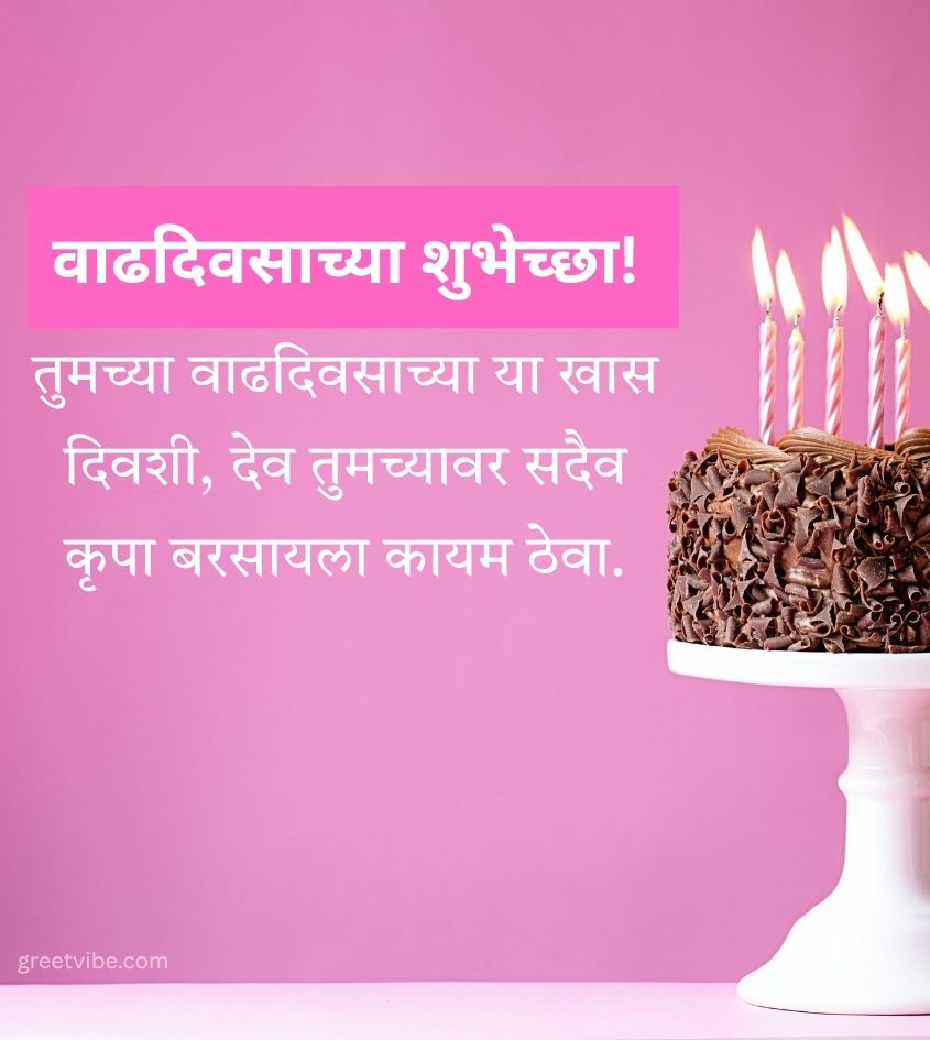 Happy Birthday Marathi Greetings with Cake