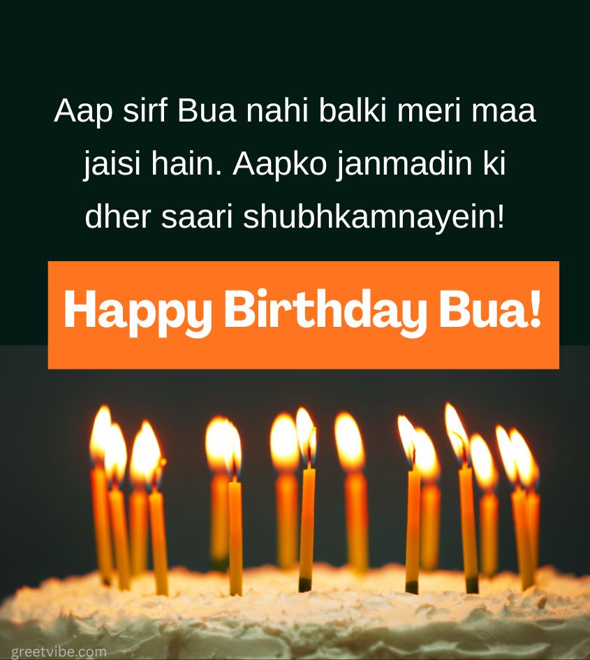 Happy Birthday Quotes for Bua Ji with Bright Cake