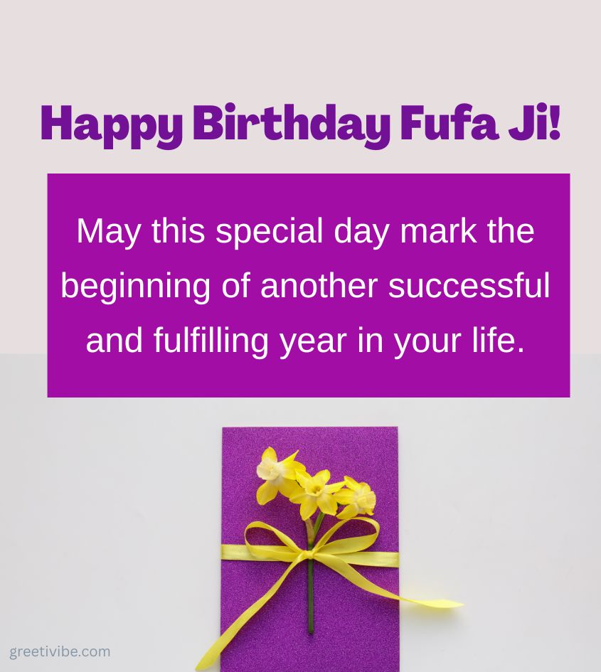 Birthday Card for Fufa Ji with Touching Lines