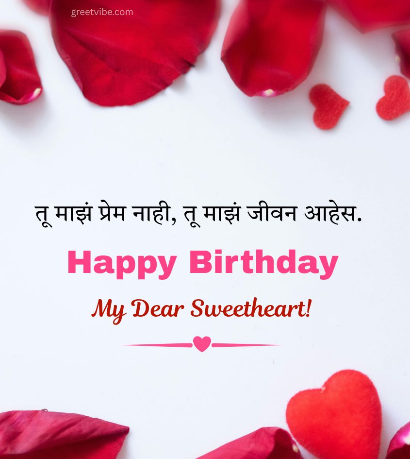 Short Marathi Birthday Wishes for Wife 