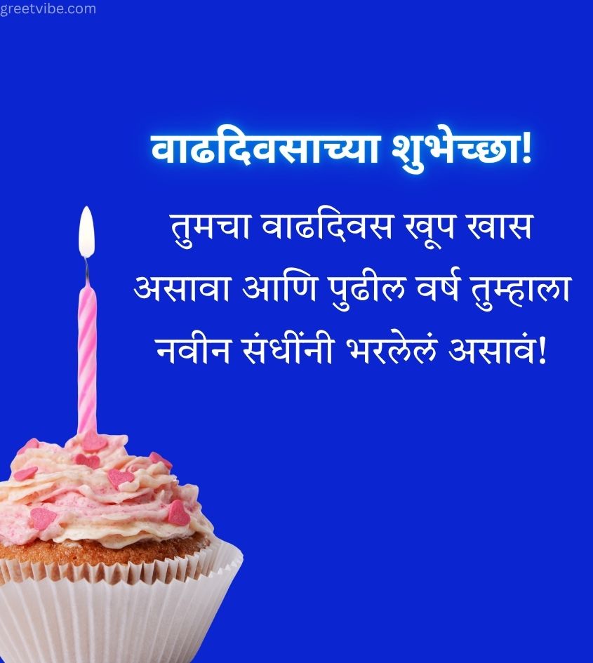 Happy Birthday Images in Marathi with Cake