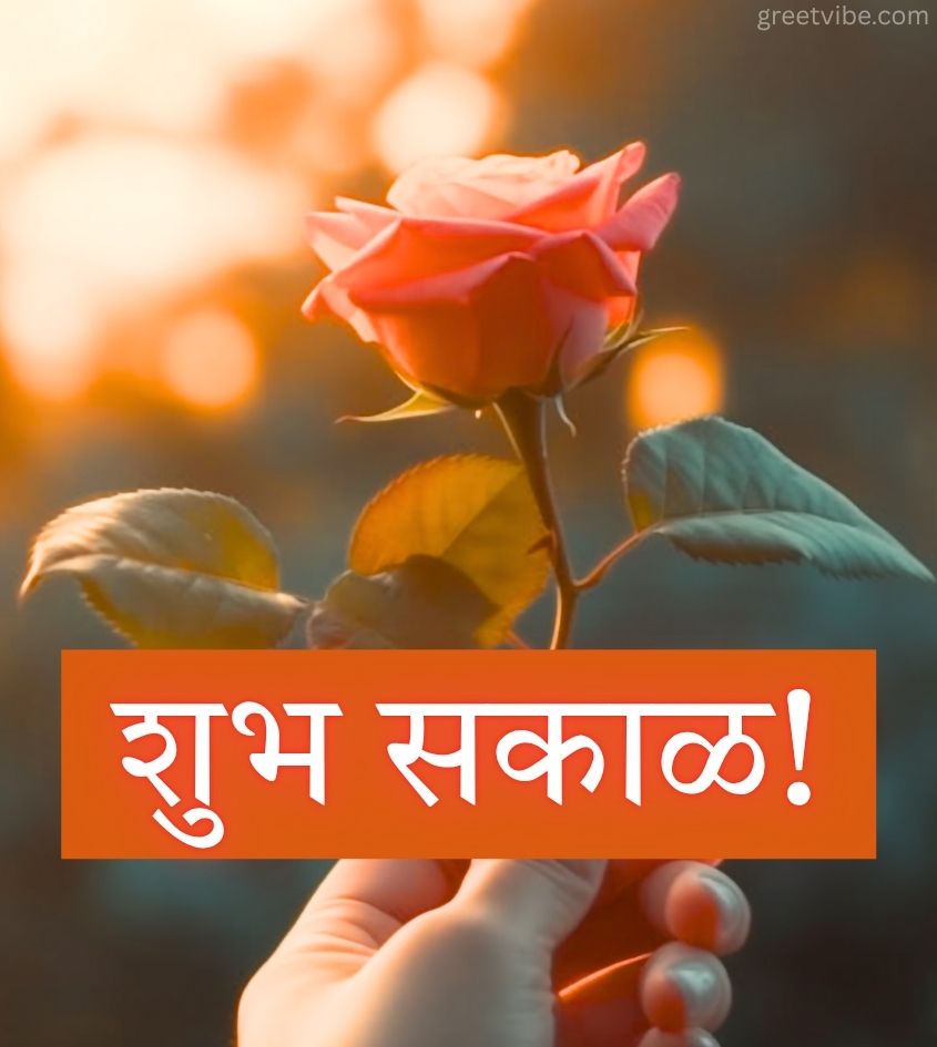 Good Morning Rose Images in Marathi