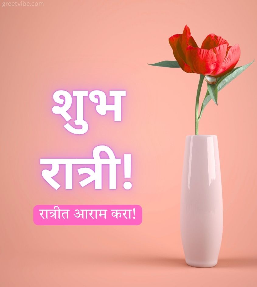 Marathi Good Night Marathi Wishes with Flowers