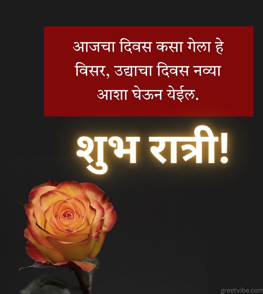 Good Night marathi Images with Flower