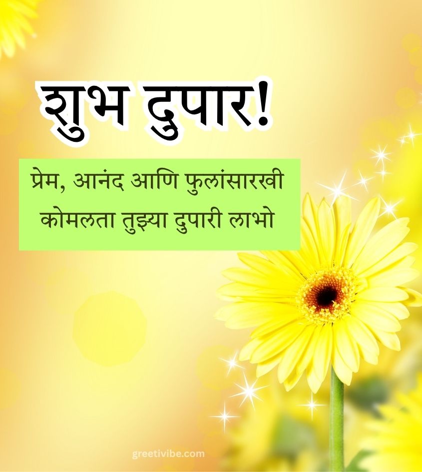 Good Afternoon Marathi Images with Flower