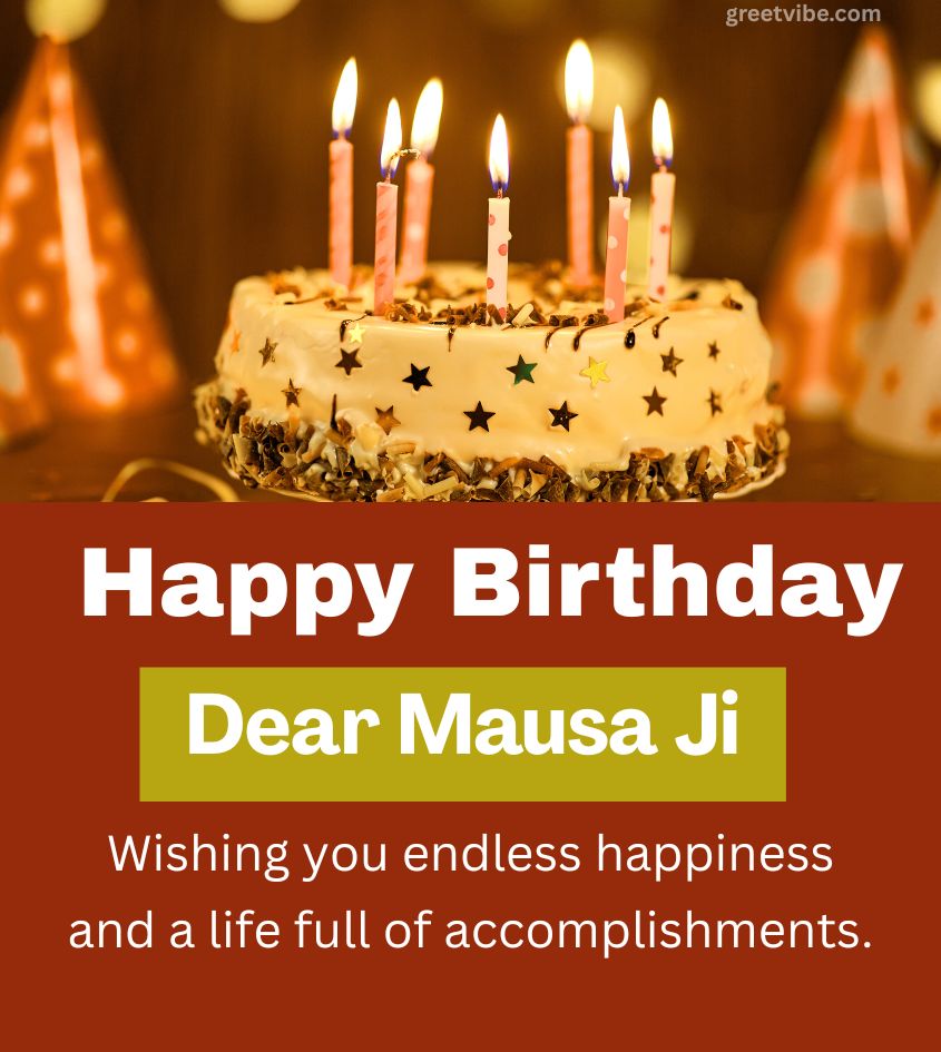 Happy Birthday Wishes for Mausa Ji with cake