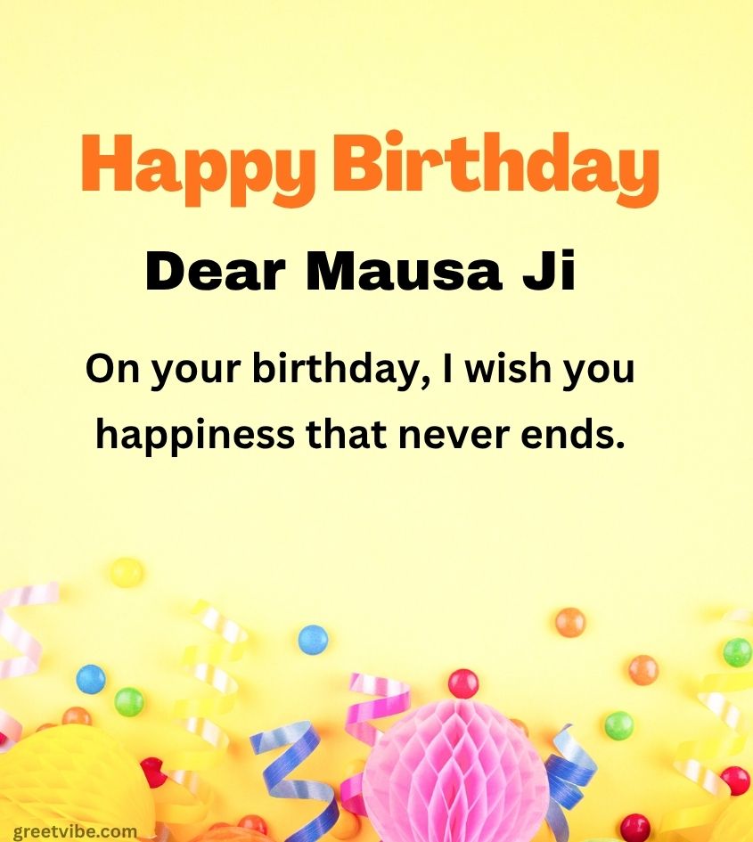 Birthday Images for Mausa Ji with 2 line Quotes