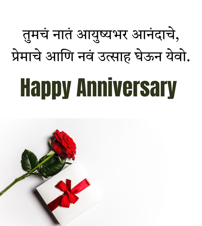 Anniversary Greetings in Marathi with Roses and Gifts