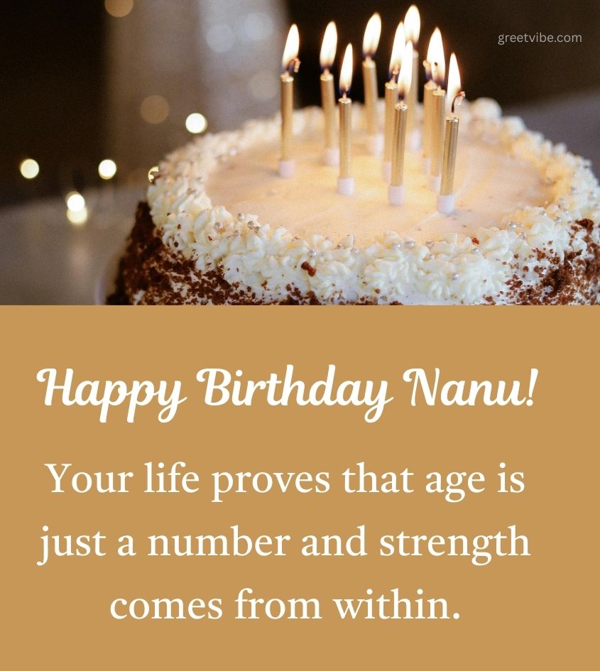Happy Birthday Quotes for Nana Ji with Cake