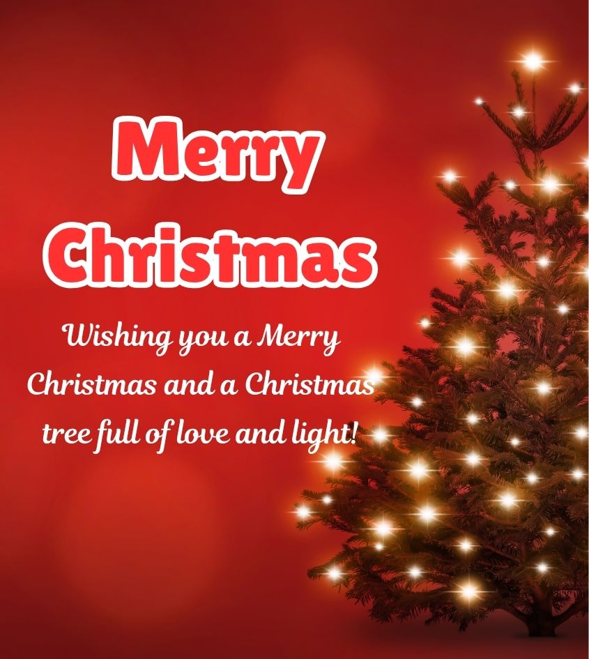Merry Christmas Tree Images with Blessing Quotes