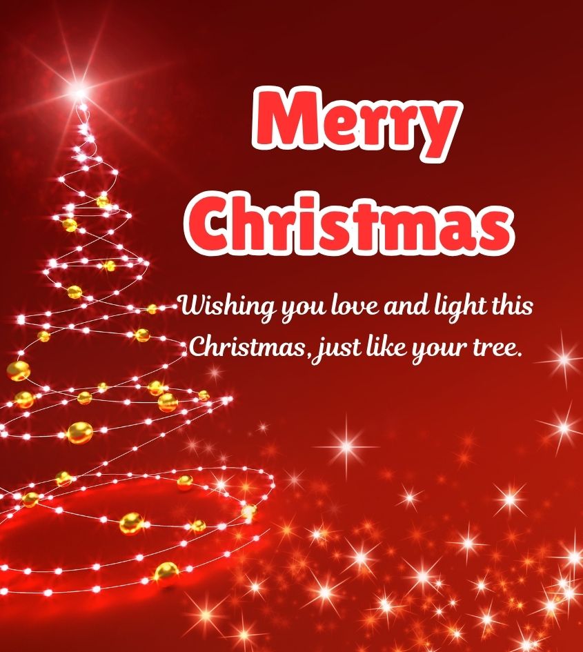 Merry Christmas Greetings with Christmas Tree