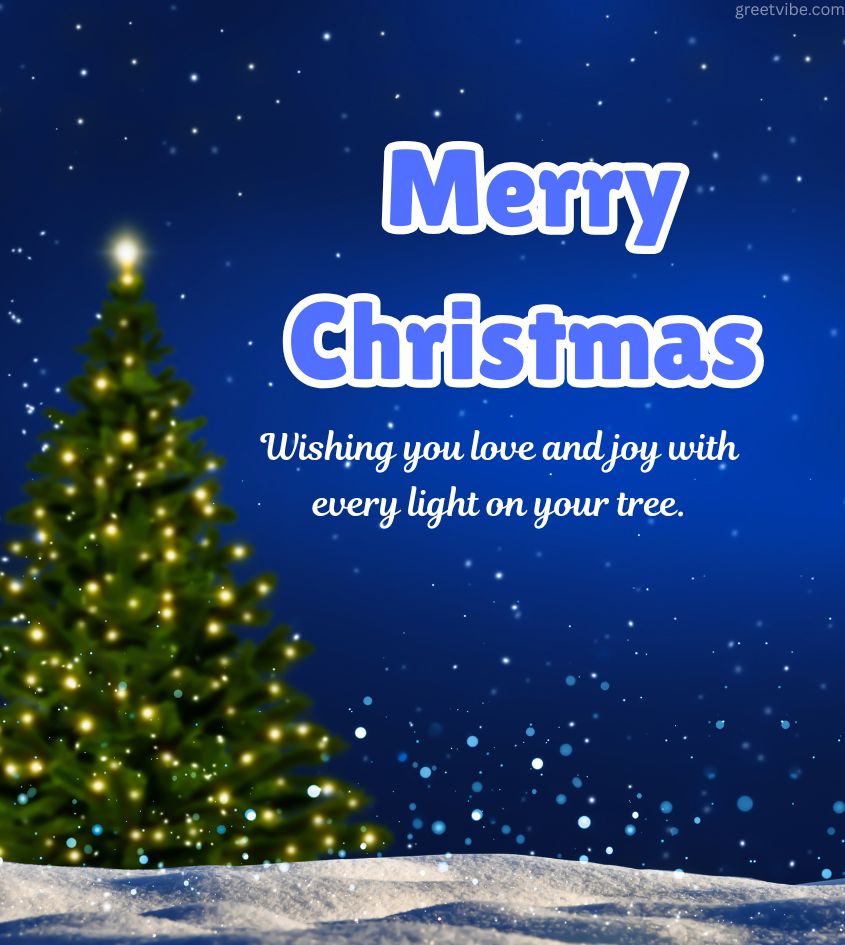 Merry Christmas Greetings with Christmas Tree for Status