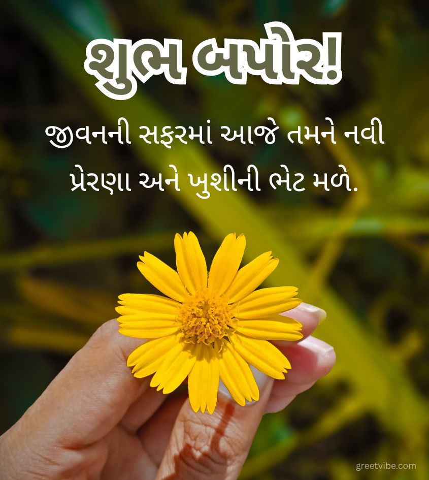 Gujarati Good Afternoon Images with Flowers