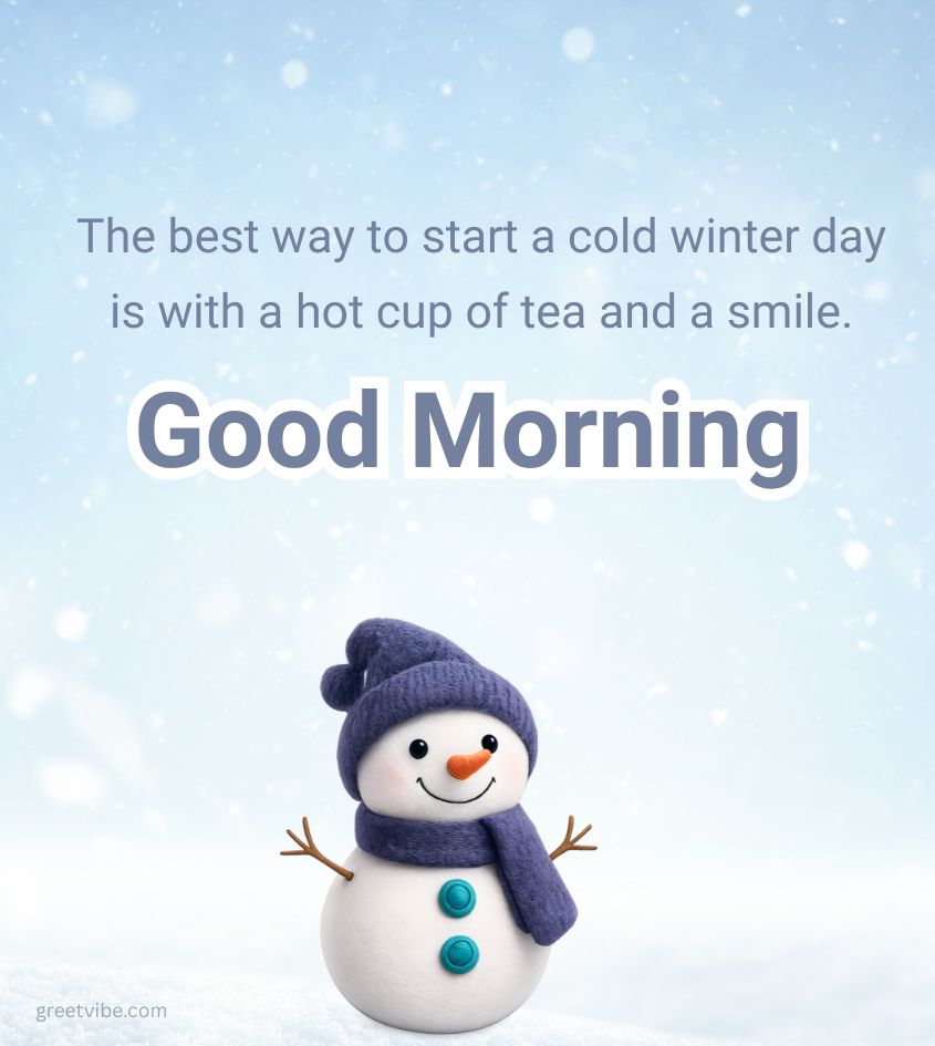 Good Morning Winter Images with Snowman