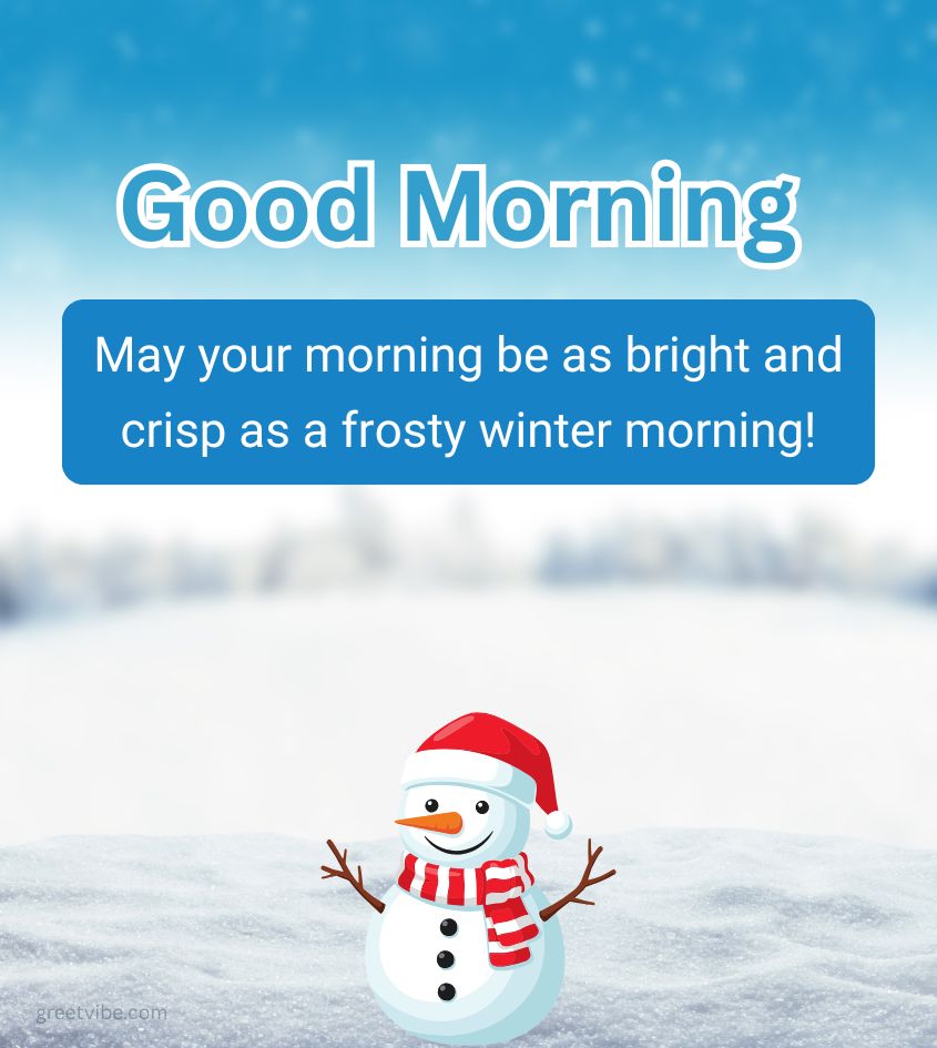 Good Morning Winter Images with Snowman