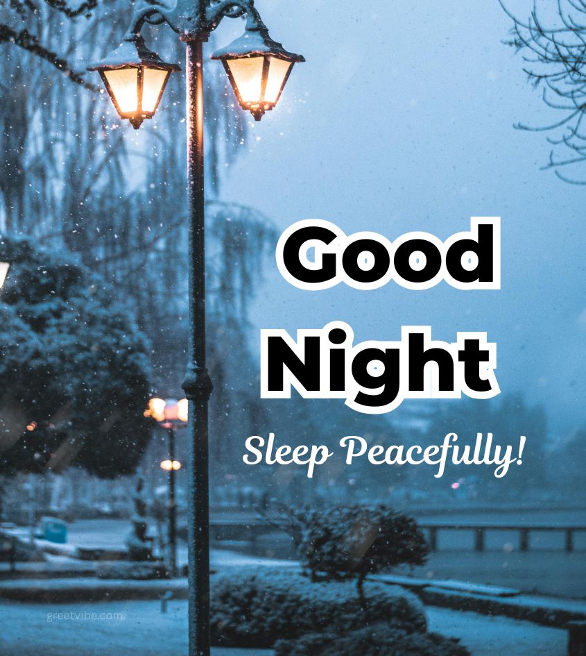 Winter Nature with Good Night Wishes for Friend