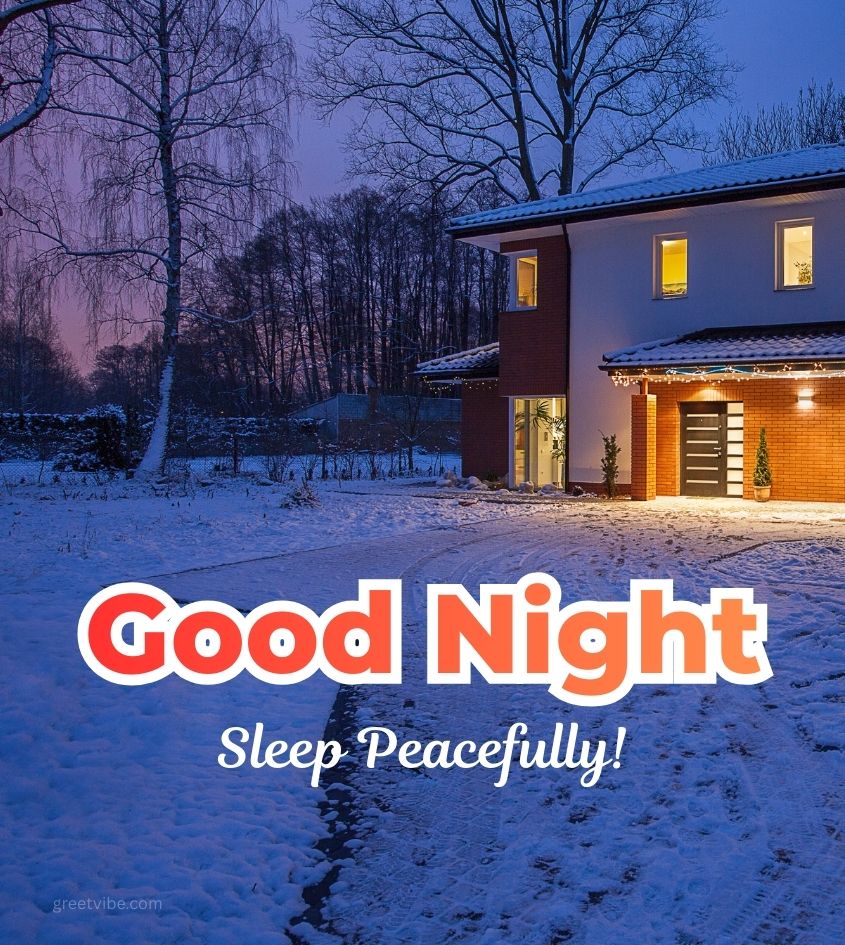 Good Night Wishes with Winter Nature