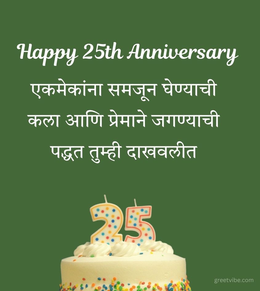 Happy 25th Anniversary Greetings Marathi