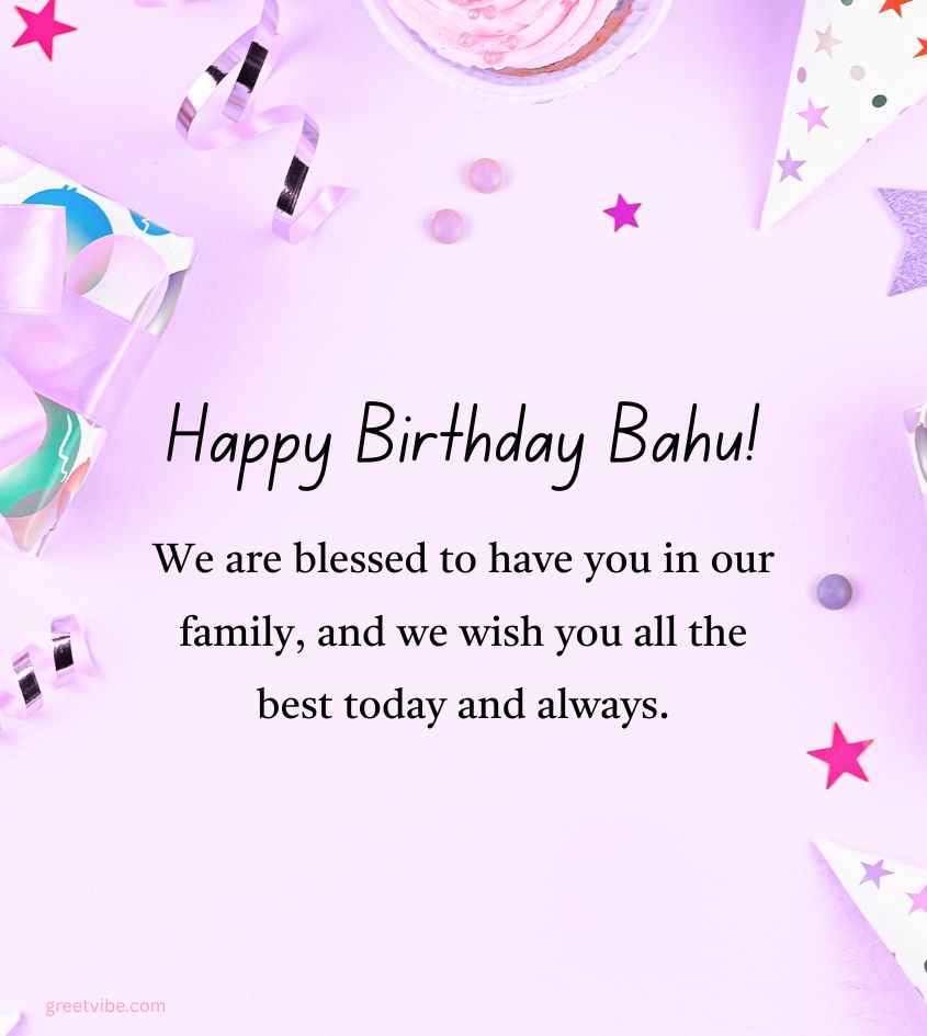 Sweet Birthday Greetings for Bahu