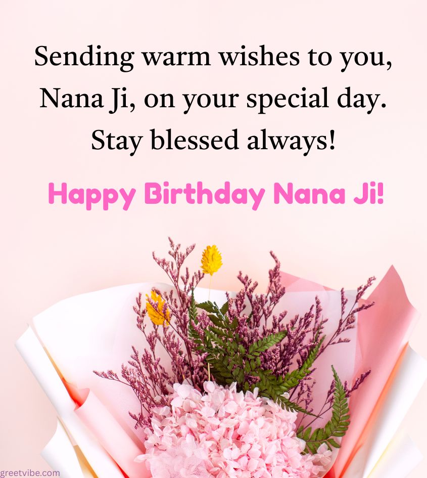Birthday Wishes for Nana Ji with Flower